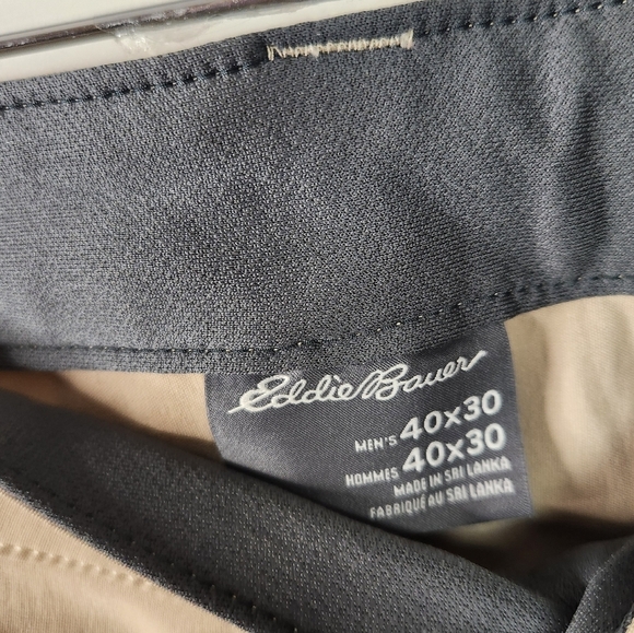 Eddie Bauer Mens Tech Pants Beige Tan Size 40x30 Hiking Outdoors UPF50 Active - Picture 7 of 12